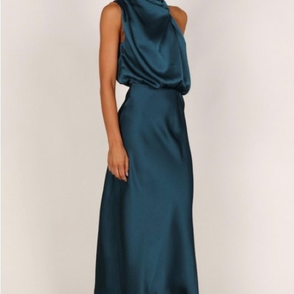 Petal and Pup Anabelle Halter Neck Midi Dress XL in Teal - Picture 2 of 13